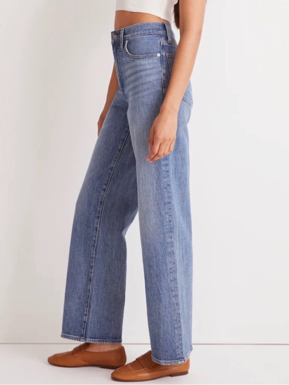 Madewell Perfect Vintage Wide-Leg Jeans Heathcote Wash (26)